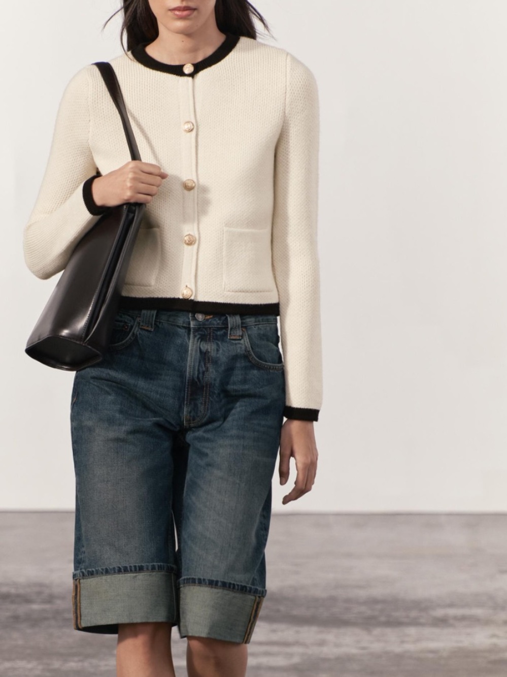 ZARA Gold Button Knit Cardigan Jacket S